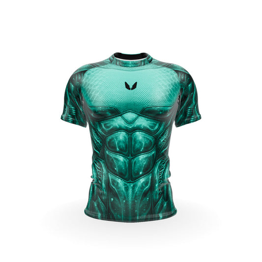 Men’s Compression Rashguard SS - Aqua Snake