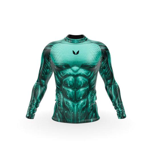 Men’s Compression Rashguard LS - Aqua Snake